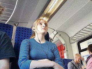 Nice blonde in train