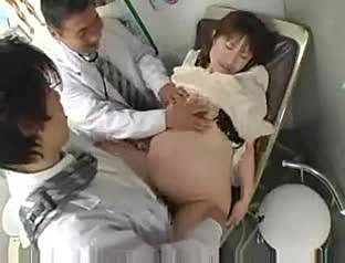 Pregnant Japanese girl toys herself in a hospital