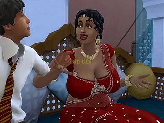 Desi Telugu Busty Saree Tante Lakshmi wurde von einem jungen Mann - Band 1, Teil 1 - Wicked Launen - mit englischen Untertiteln verführt
