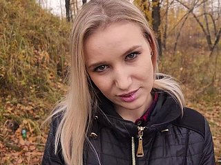 My teen stepsister loves involving fuck and swallow cum outdoors. - POV