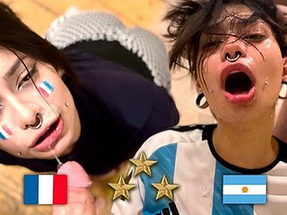 Чемпион мира Аргентины, фанат трахается французским после финала - Meg Non-standard