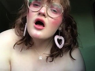 British BBW in glasses masturbates unaffected by webcam