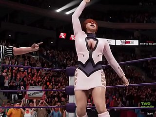 Cassandra Surrounding Sophitia VS Shermie Surrounding Ivy - Unpleasant Ending!! - WWE2K19 - Waifu Wrestling