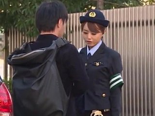 Slutty cop Akiho Yoshizawa gets banged respecting an obstacle back of an obstacle railway carriage